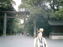 Chizuko at the Meiji Shrine in Tokyo