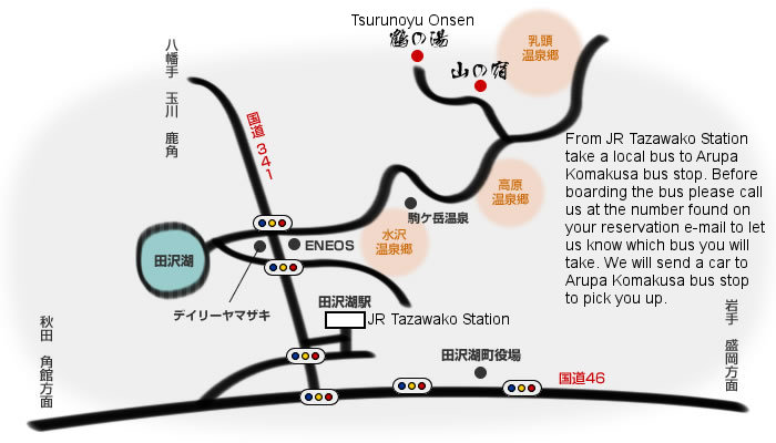 Tsurunoyu Onsen Map