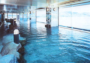 Indoor Hot Spring Bath at the New Akan Hotel