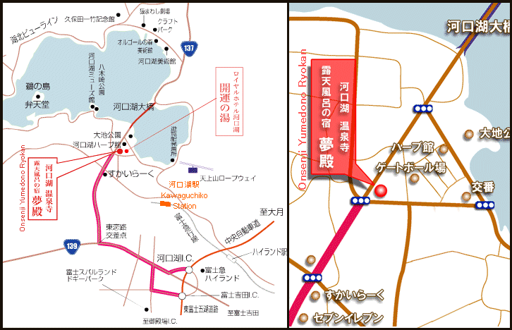 Map to Onsenji Yumedono Ryokan