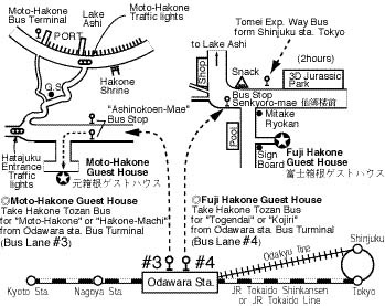 Map to Moto-Hakone Guest House