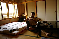 Guest Enjoying Tea in Room