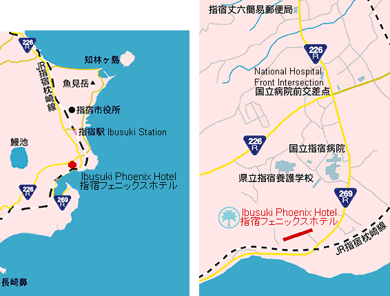 Map to Ibusuki Phoenix Hotel