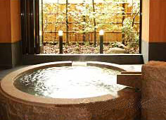 "Family Hot Spring Bath" (can be used privately) at Yamabiko Ryokan