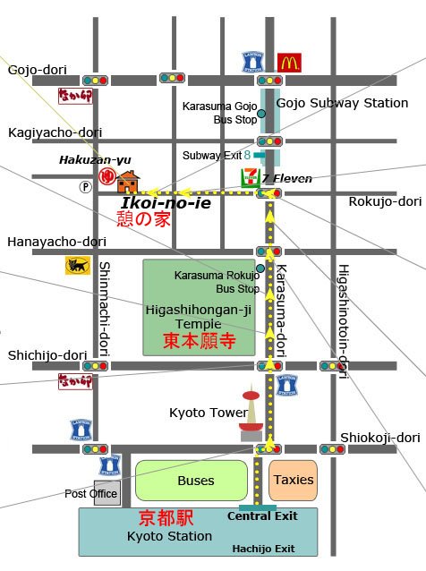 Map to Ikoi-no-ie