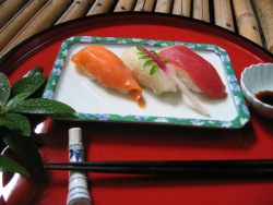 Sushi as available to guests at Matsui Honkan