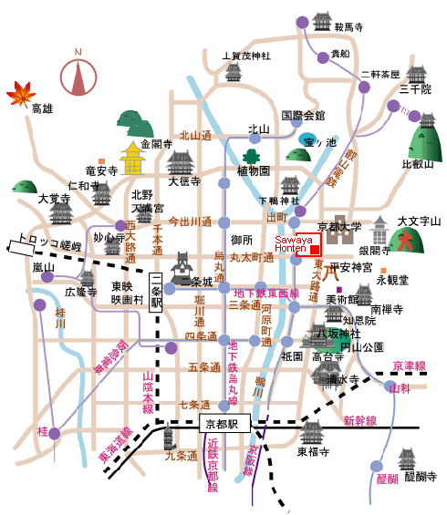 Map to Sawaya Honten