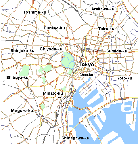 Tokyo Ryokan Map