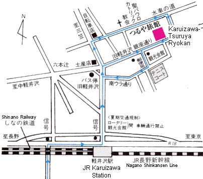 Map to Karuizawa-Tsuruya Ryokan