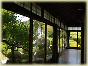 Corridor with wonderful Japanese garden 