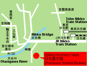 Map to Nikko Hoshino Yado