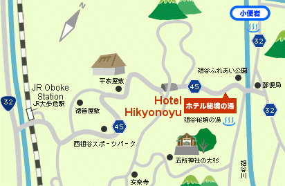 Directions to the Hotel Hikyonoyu