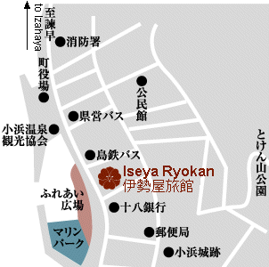 Map to Iseya Ryokan