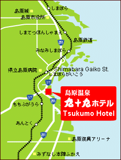 Map to Tsukumo Hotel