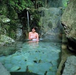Hot Spring Waterfall Bath at Amagiso
