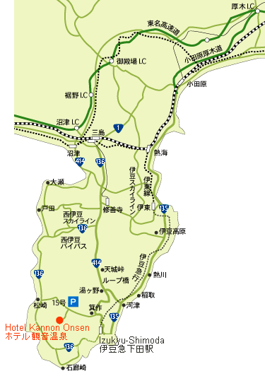 Map to Hotel Kannon Onsen