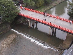View of Miyagawa River and Nakabashi Bridge from Hiranoya