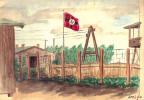 Watercolor of Stalag Luft I by Charles Early - POW