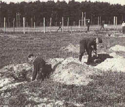 German guards destroying tunnels discovered at WWII pow camp