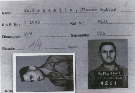 Claude McCrocklin POW ID card