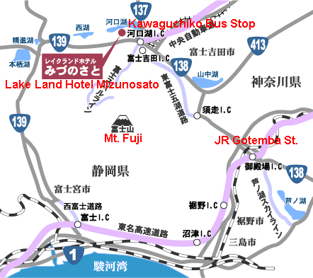 Map to Lake Land Hotel Mizunosato