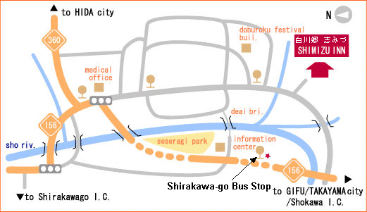 Directions to Shirakawago-Shimizu