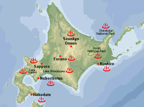 Map Of Japan Hot Springs World Maps