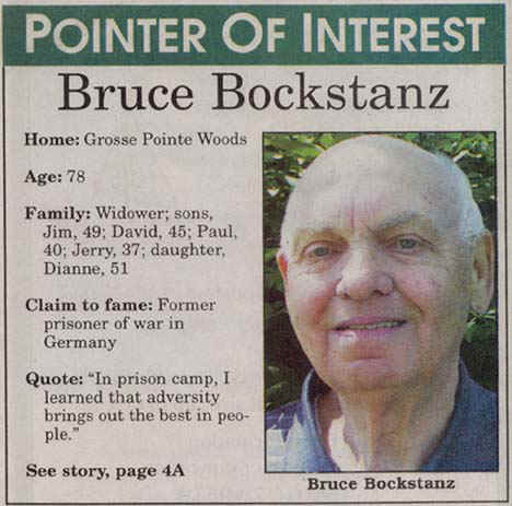 Bruce Bockstanz - Pointer of Interest  7/13/2000 - Grosse Pointe, Michigan
